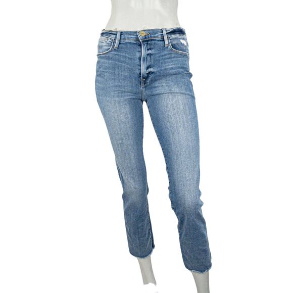 FRAME Denim Le High Straight Jeans in Roxton Blue Size 30 - Picture 1 of 10